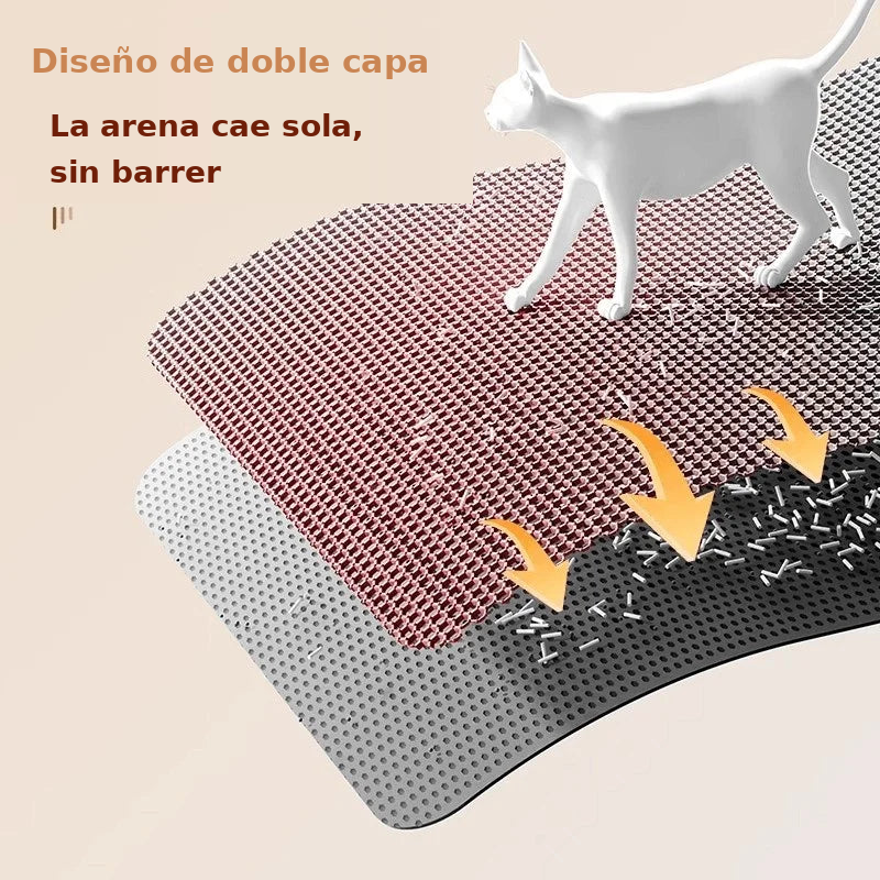 Alfombra atrapa-arena para gatos, suelo limpio