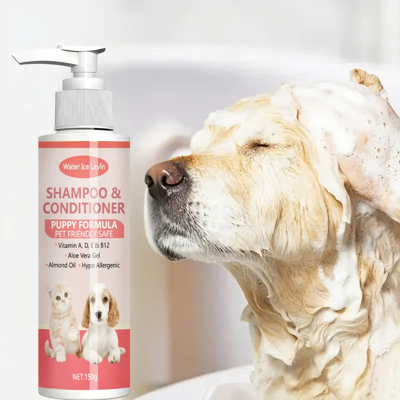 Champú y Acondicionador 2 en 1 para Cachorros con Aloe Vera y Vitaminas - Fórmula Hipoalergénica