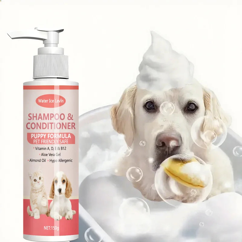 Champú y Acondicionador 2 en 1 para Cachorros con Aloe Vera y Vitaminas - Fórmula Hipoalergénica
