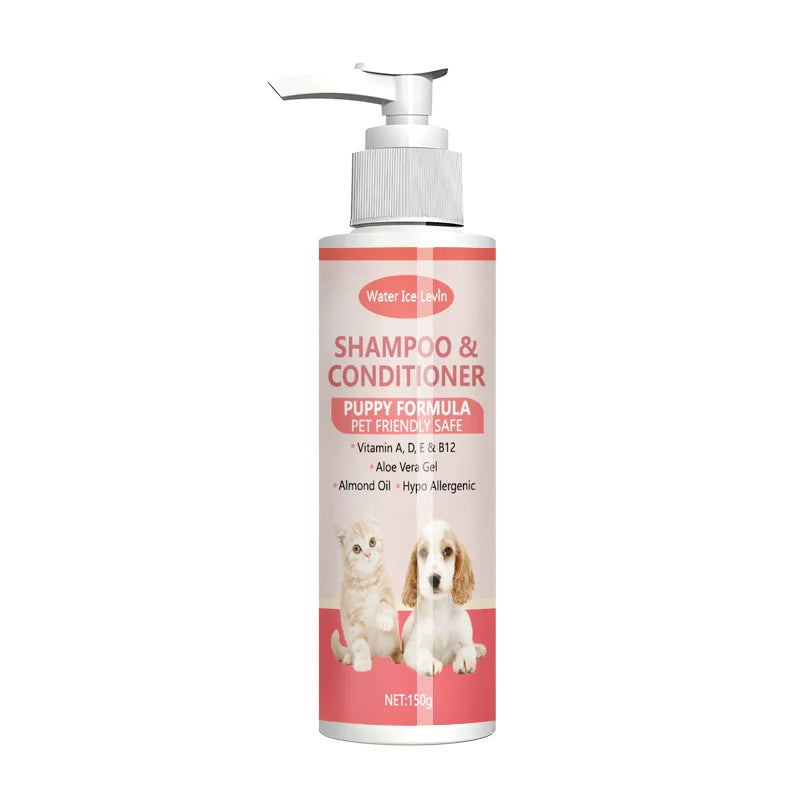 Champú y Acondicionador 2 en 1 para Cachorros con Aloe Vera y Vitaminas - Fórmula Hipoalergénica